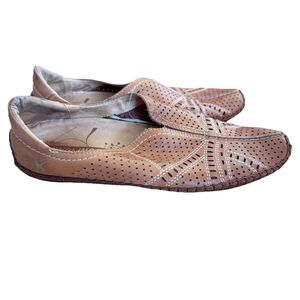 Pikolinos Jerez Lazer Perforated Leather Slip On Shoes Brandy Brown 38 7.5/8